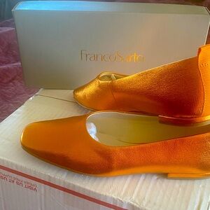 Franco Sarto Shiny Orange Loafers